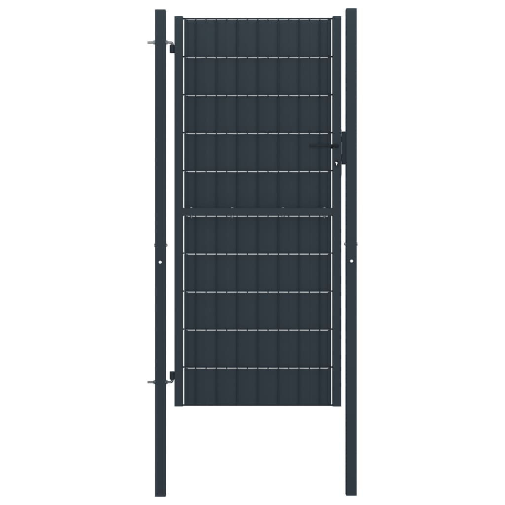 Galleria Design Fence Gate PVC and Steel 100x124 cm Anthracite