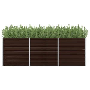 Galleria Design Garden Raised Bed Brown 240x80x77 cm Galvanised Steel