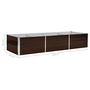 Galleria Design Garden Raised Bed Brown 240x80x45 cm Galvanised Steel