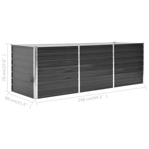 Galleria Design Garden Raised Bed Anthracite 240x80x77 cm Galvanised Steel