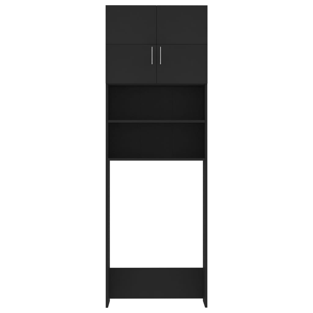 Galleria Design Washing Machine Cabinet Black 64x25.5x190 cm Engineered Wood