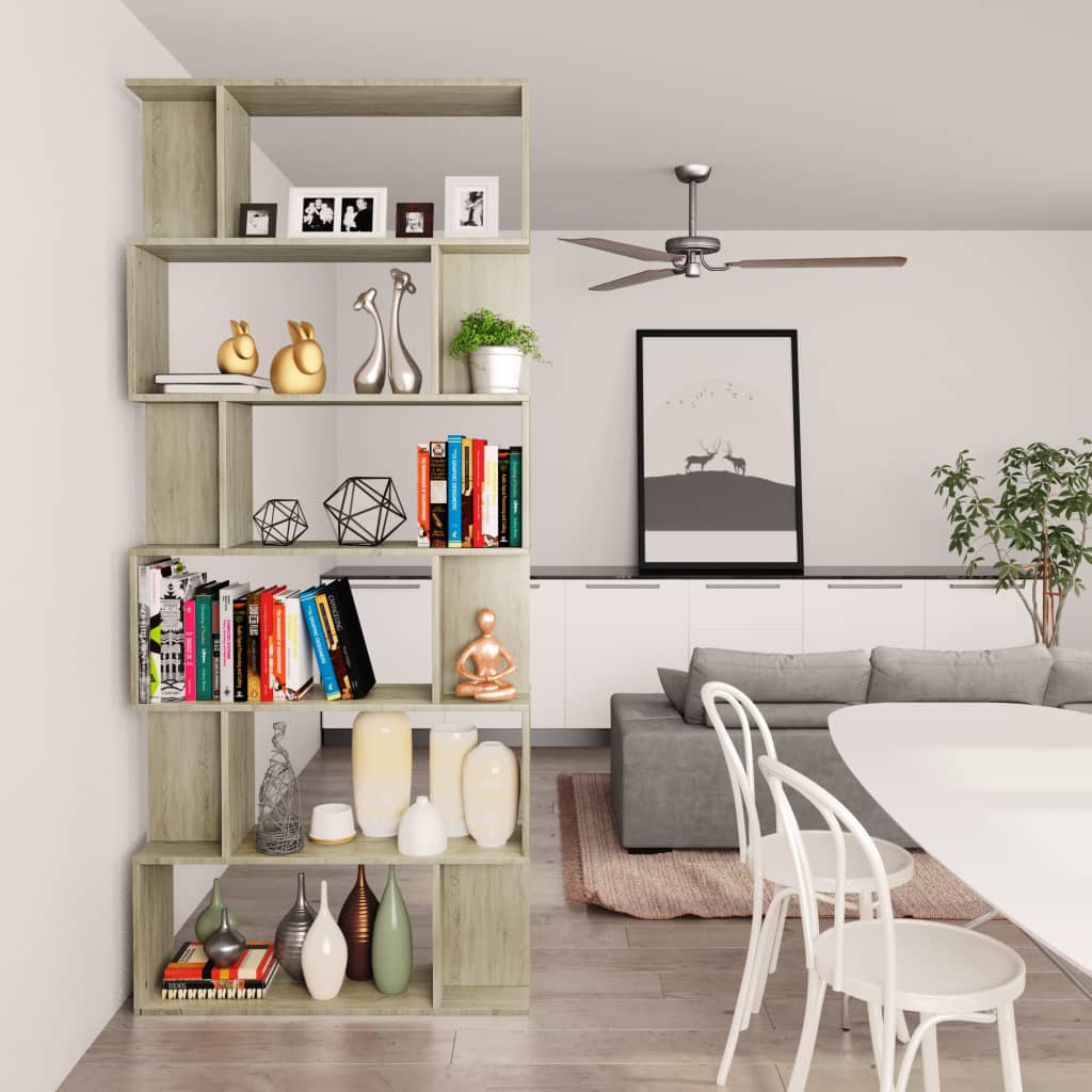 Galleria Design Book Cabinet/Room Divider Sonoma Oak 80x24x192 cm Engineered Wood