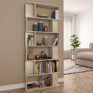 Galleria Design Book Cabinet/Room Divider Sonoma Oak 80x24x192 cm Engineered Wood