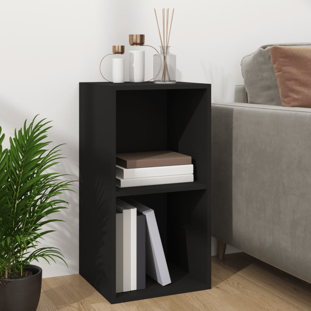Galleria Design Vinyl Storage Box Black 71x34x36 cm Engineered Wood