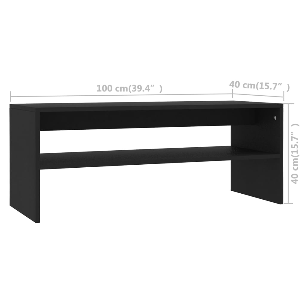 Galleria Design Coffee Table Black 100x40x40 cm Engineered Wood