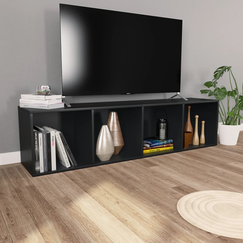 Galleria Design Book Cabinet/TV Cabinet Black 36x30x143 cm Engineered Wood