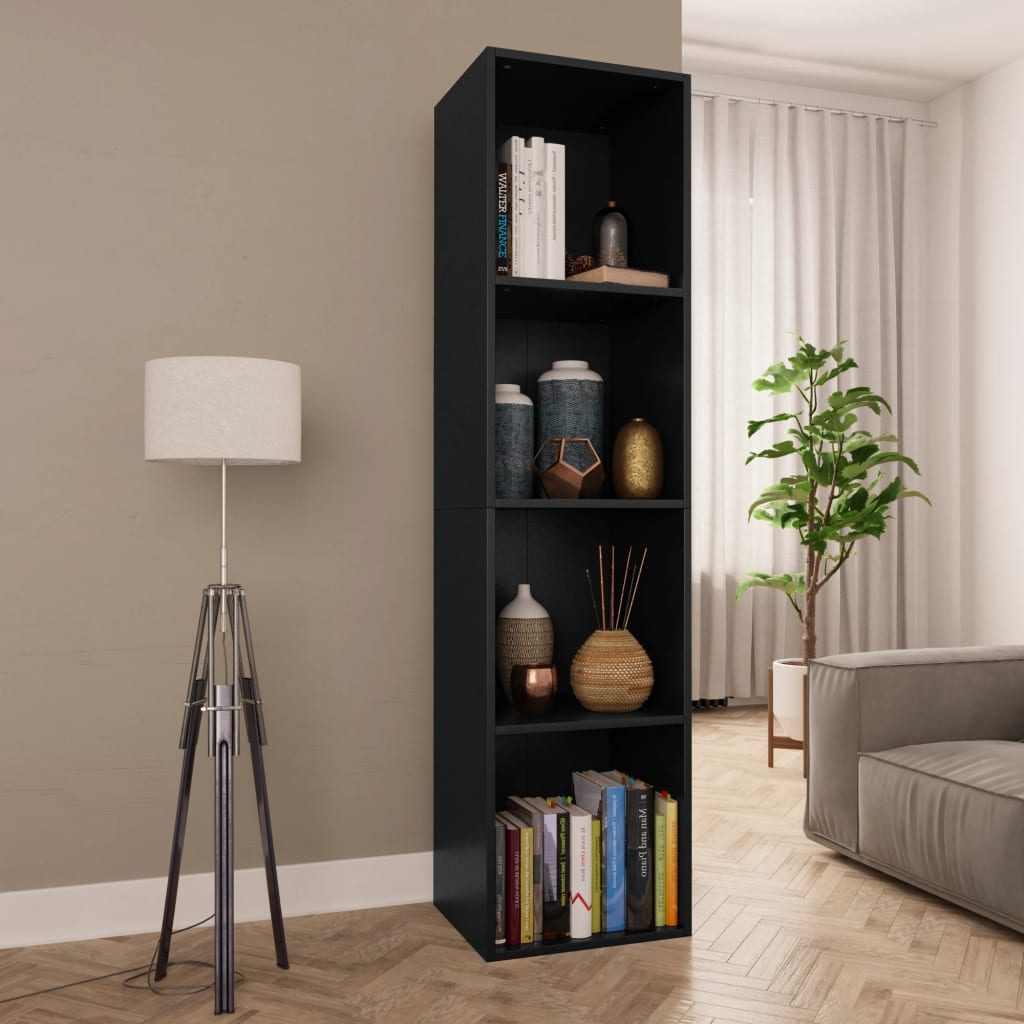 Galleria Design Book Cabinet/TV Cabinet Black 36x30x143 cm Engineered Wood