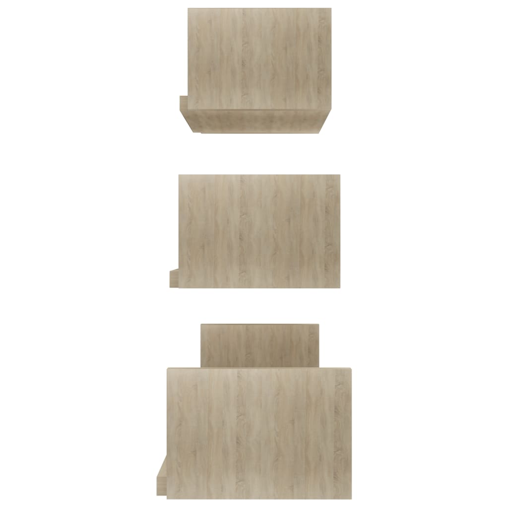 Galleria Design Wall Display Shelf 3 pcs Sonoma Oak Engineered Wood