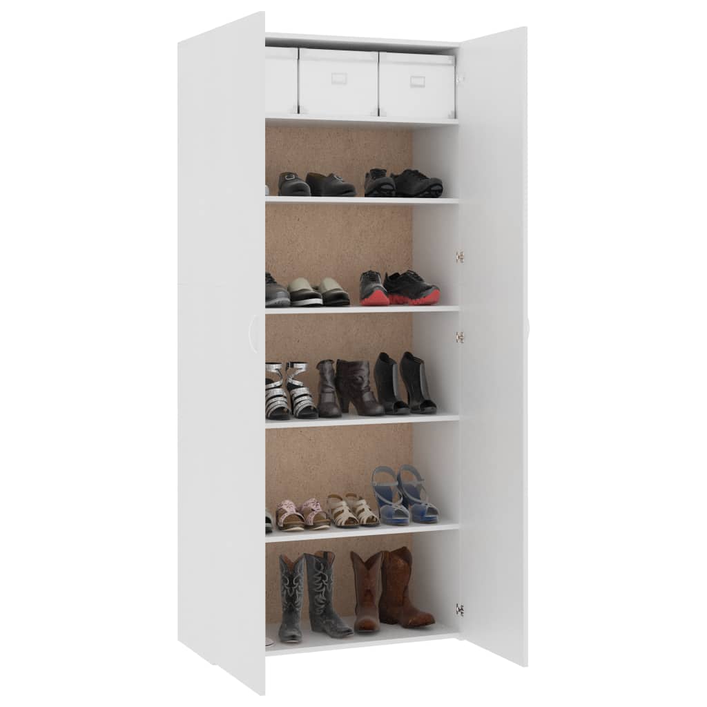 Galleria Design Shoe Cabinet White 80x35.5x180 cm Engineered Wood