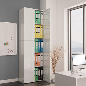 Galleria Design Office Cabinet High Gloss White 60x32x190 cm Engineered Wood