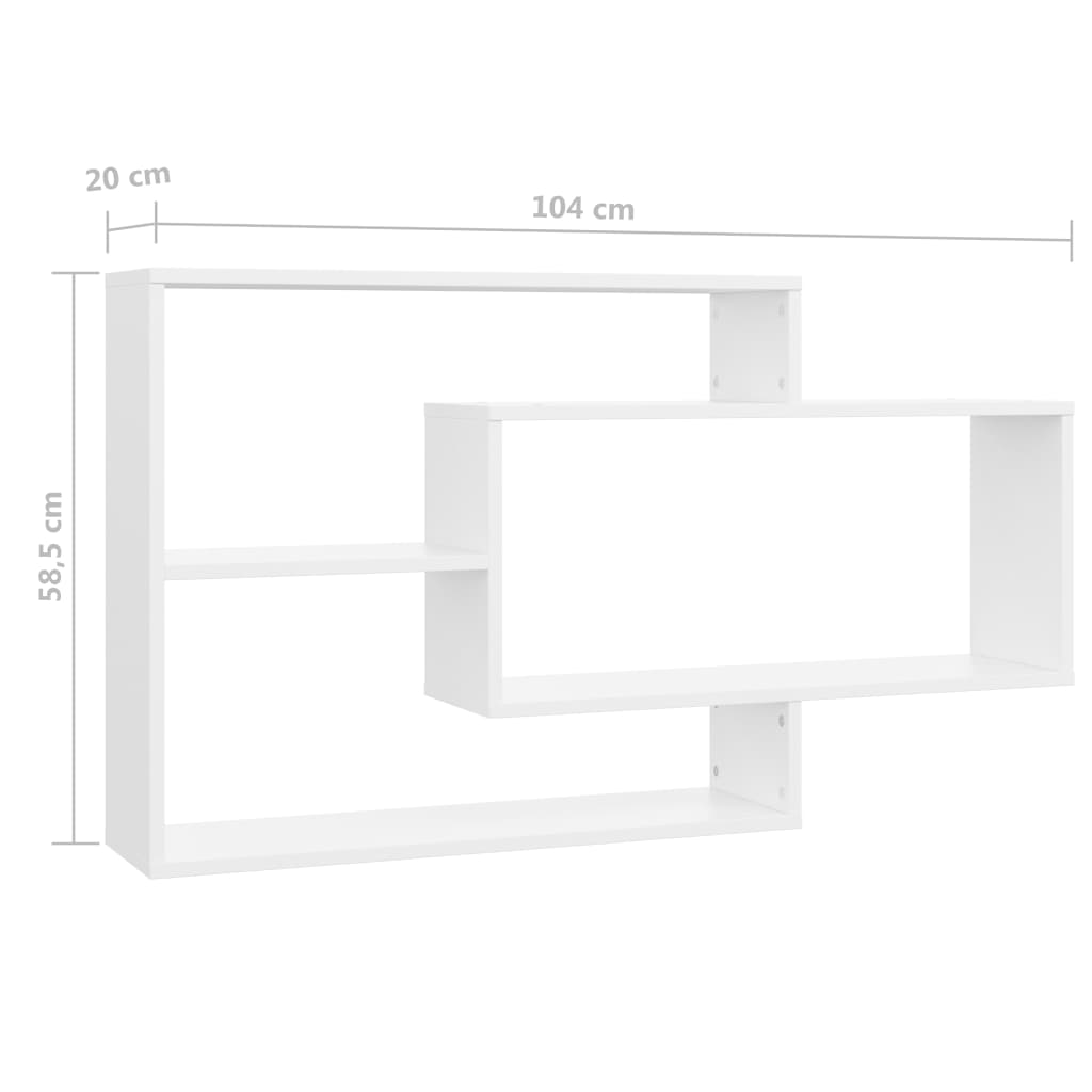 Galleria Design Wall Shelf White 104x20x58.5 cm Engineered Wood