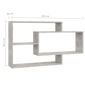 Galleria Design Wall Shelf Concrete Grey 104x20x58.5 cm Engineered Wood