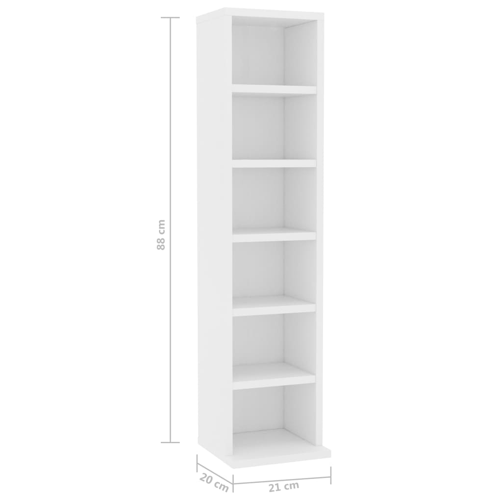 Galleria Design CD Cabinet White 21x20x88 cm Engineered Wood
