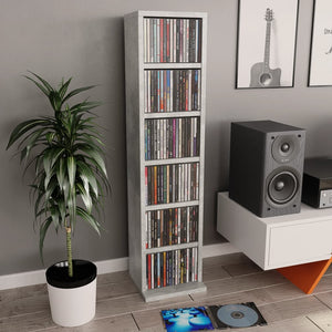 Galleria Design CD Cabinet Concrete Grey 21x20x88 cm Engineered Wood