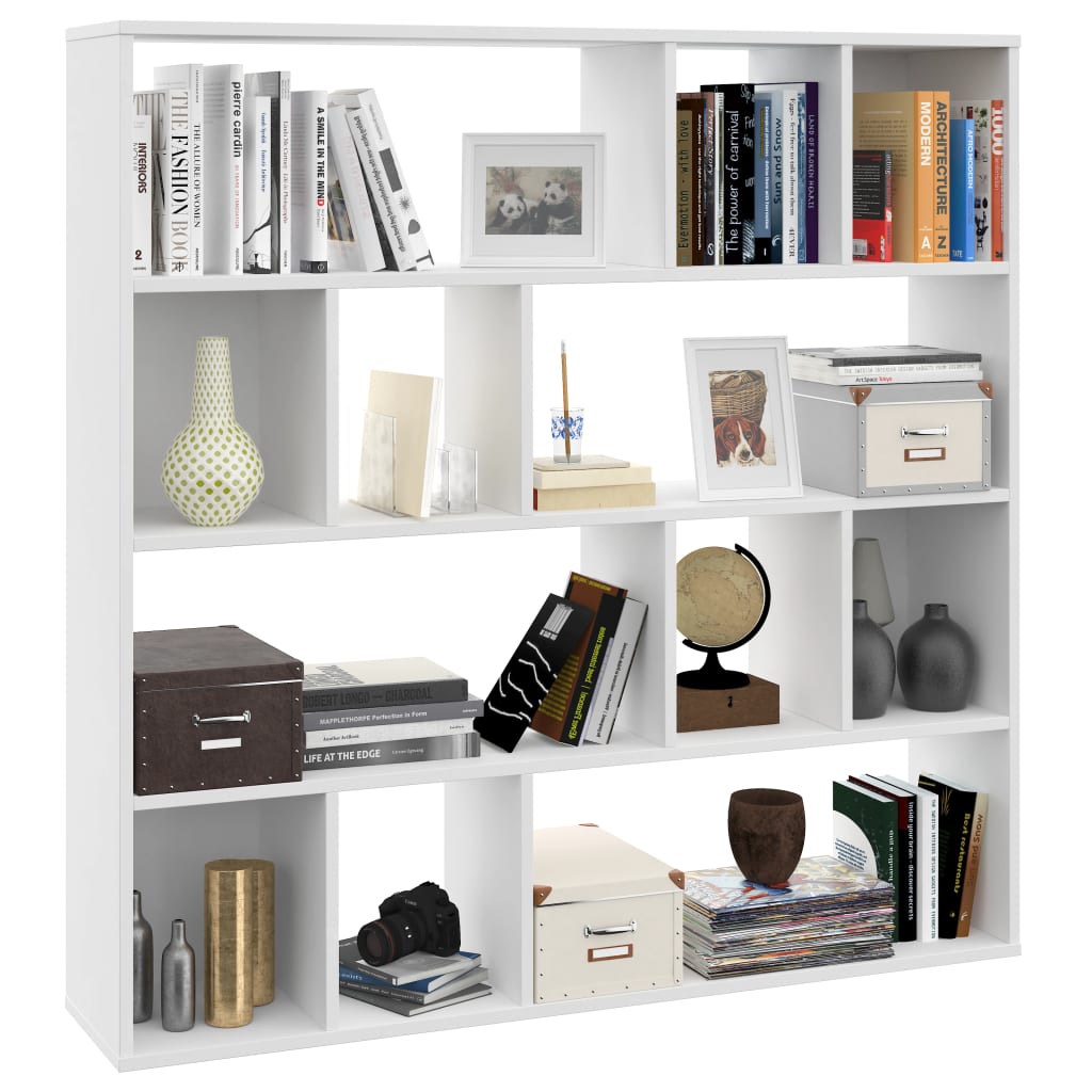 Galleria Design Room Divider/Book Cabinet White 110x24x110 cm Engineered Wood