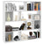 Galleria Design Room Divider/Book Cabinet White 110x24x110 cm Engineered Wood