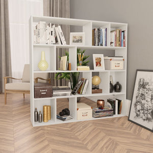Galleria Design Room Divider/Book Cabinet White 110x24x110 cm Engineered Wood