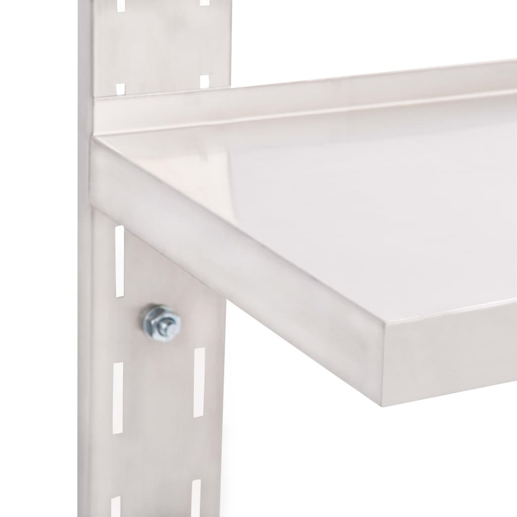 Galleria Design 2-Tier Floating Wall Shelf Stainless Steel 100x30 cm