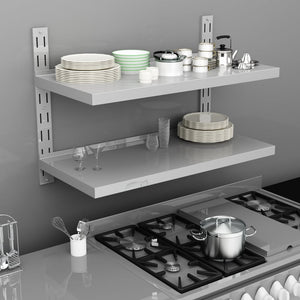 Galleria Design 2-Tier Floating Wall Shelf Stainless Steel 100x30 cm