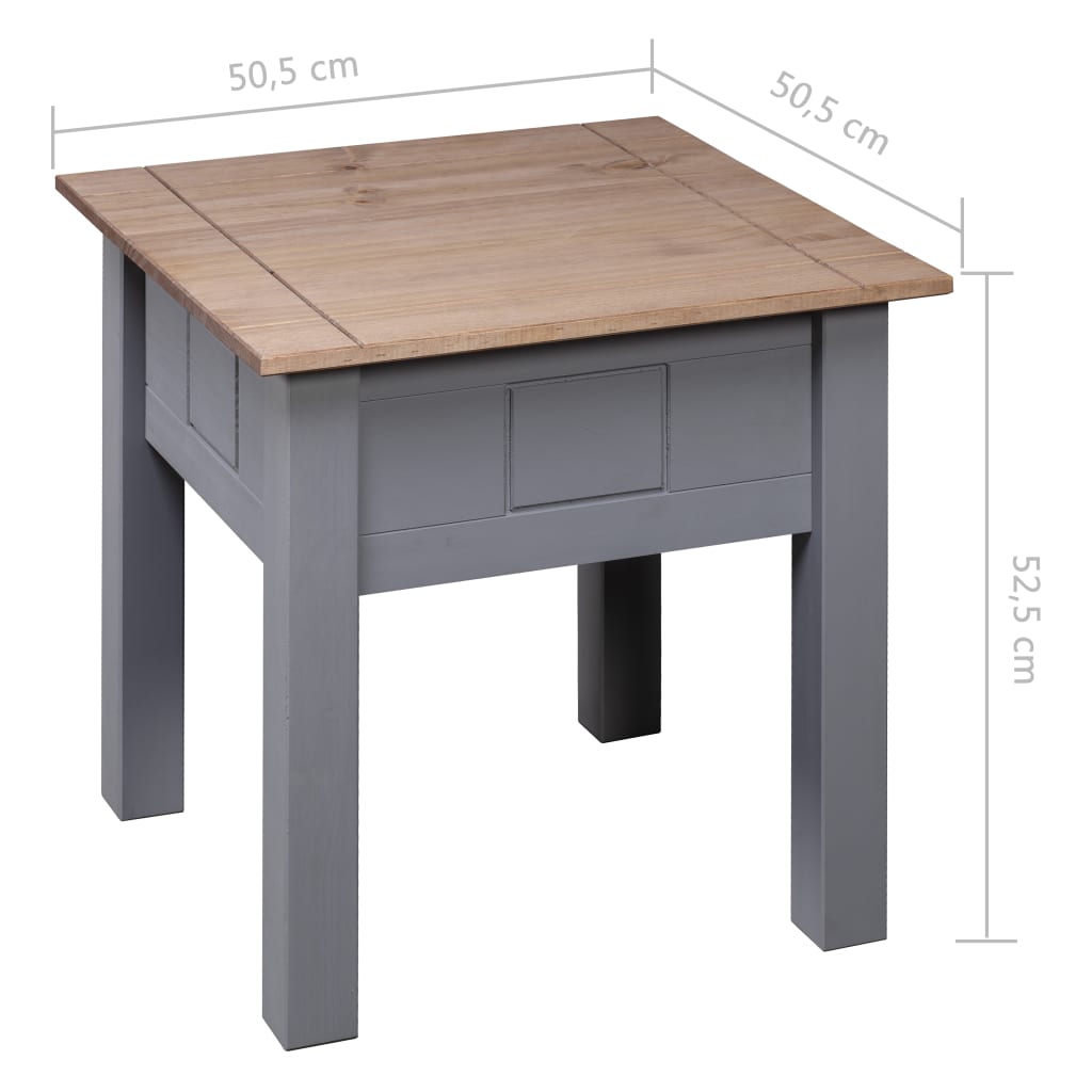 Galleria Design Nightstand Grey 50.5x50.5x52.5 cm Pine Panama Range