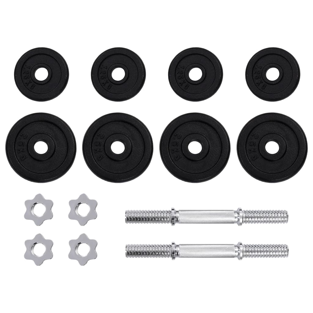 Galleria Design 15 Piece Dumbbell set 20 kg Cast Iron