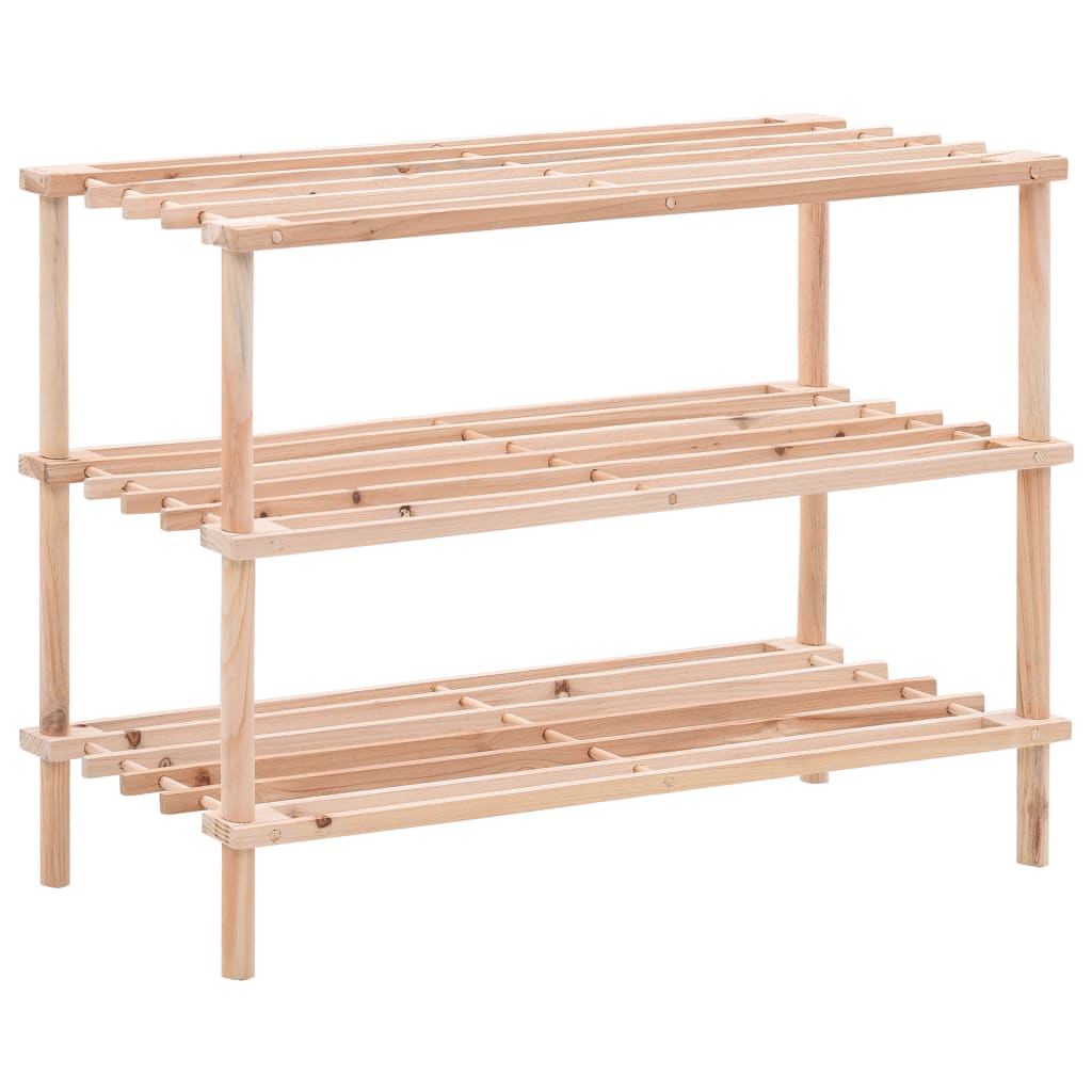 Galleria Design 3-Tier Shoe Rack Solid Fir Wood