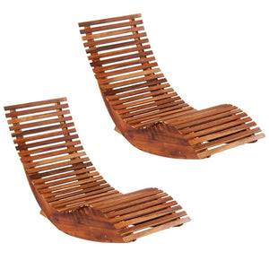 Galleria Design Rocking Sun Loungers 2 pcs Acacia Wood