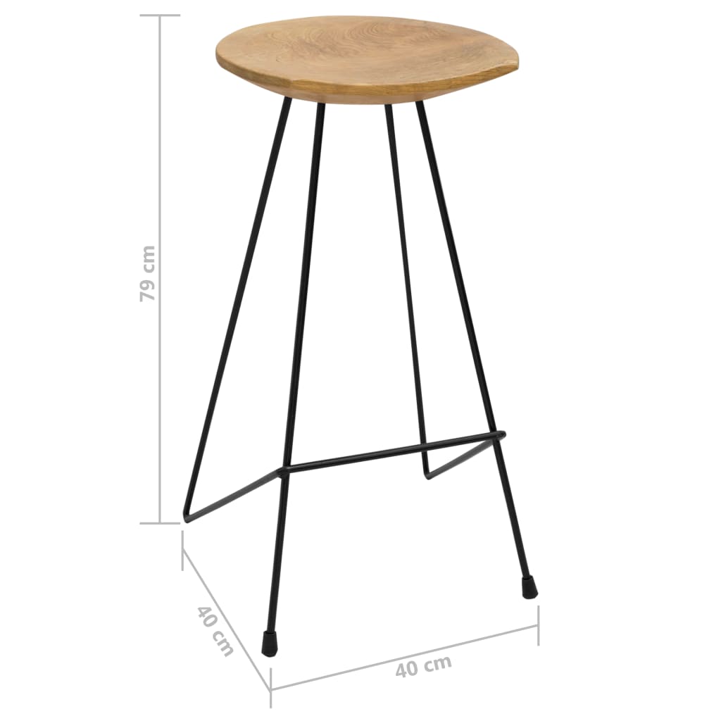 Galleria Design Bar Stools 2 pcs Solid Teak Wood