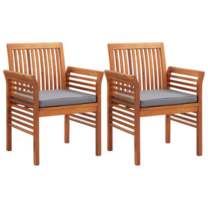 Galleria Design Garden Dining Chairs with Cushions 2 pcs Solid Acacia Wood