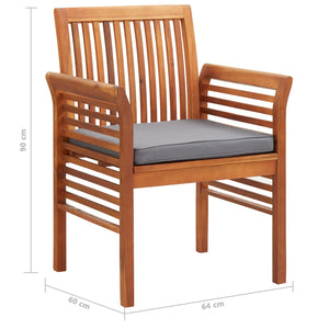 Galleria Design Garden Dining Chairs with Cushions 2 pcs Solid Acacia Wood