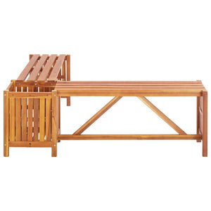 Galleria Design Garden Corner Bench with Planter 117x117x40cm Solid Acacia Wood