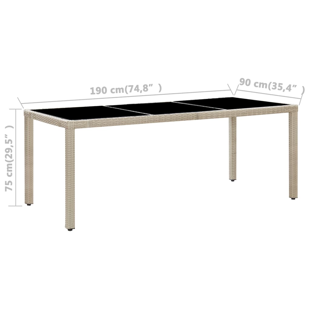 Galleria Design 9 Piece Outdoor Dining Set with Cushions Poly Rattan Beige