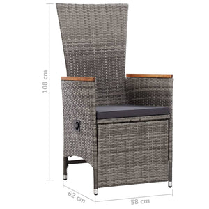 Galleria Design 7 Piece Outdoor Dining Set with Cushions Poly Rattan Grey