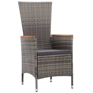 Galleria Design 7 Piece Outdoor Dining Set with Cushions Poly Rattan Grey