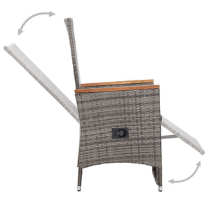 Galleria Design 7 Piece Outdoor Dining Set with Cushions Poly Rattan Grey