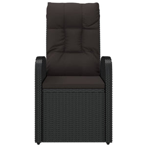 Galleria Design Reclining Garden Chairs 2 pcs with Cushions Poly Rattan Black