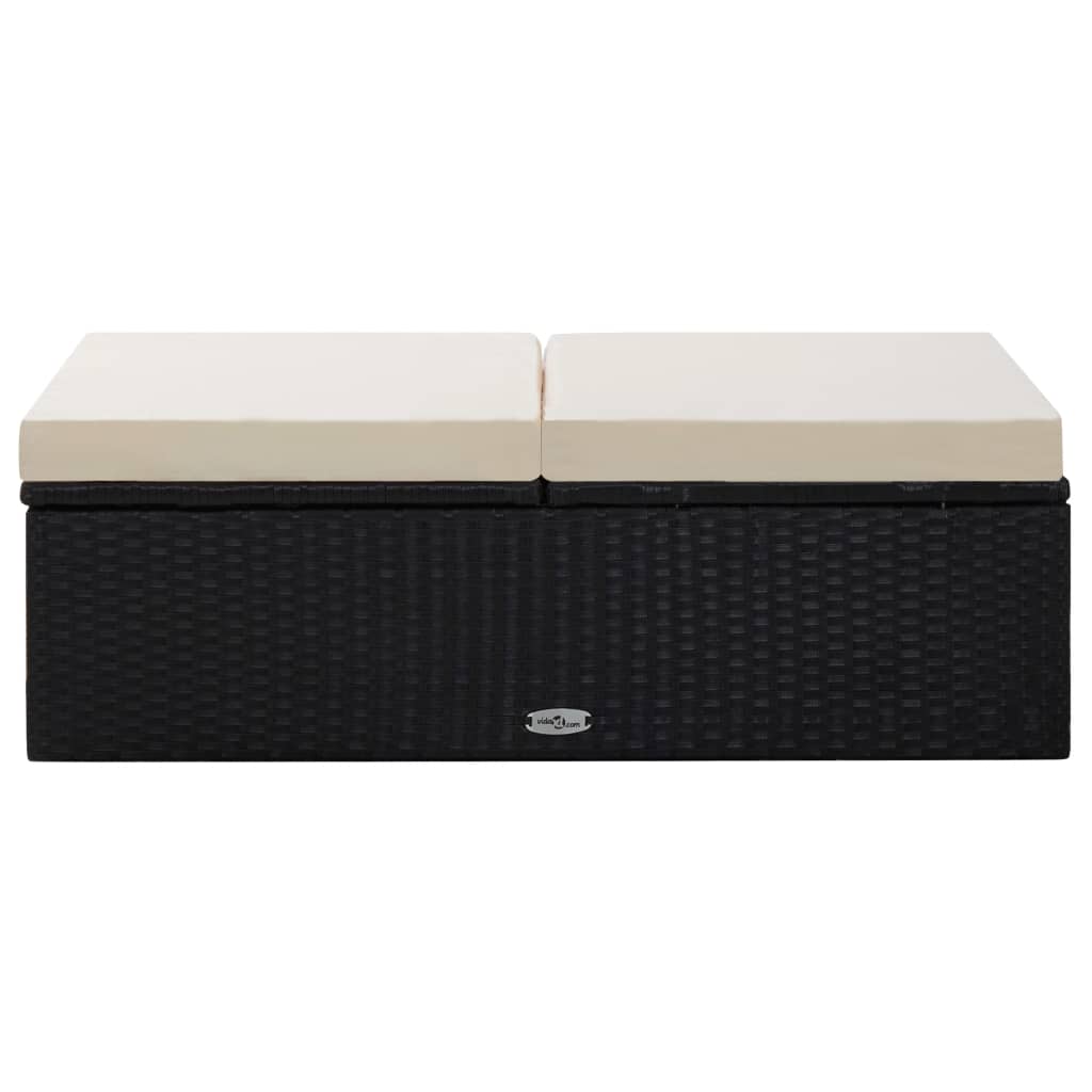 Galleria Design 2 Piece Garden Lounge Set with Cushions Poly Rattan Black