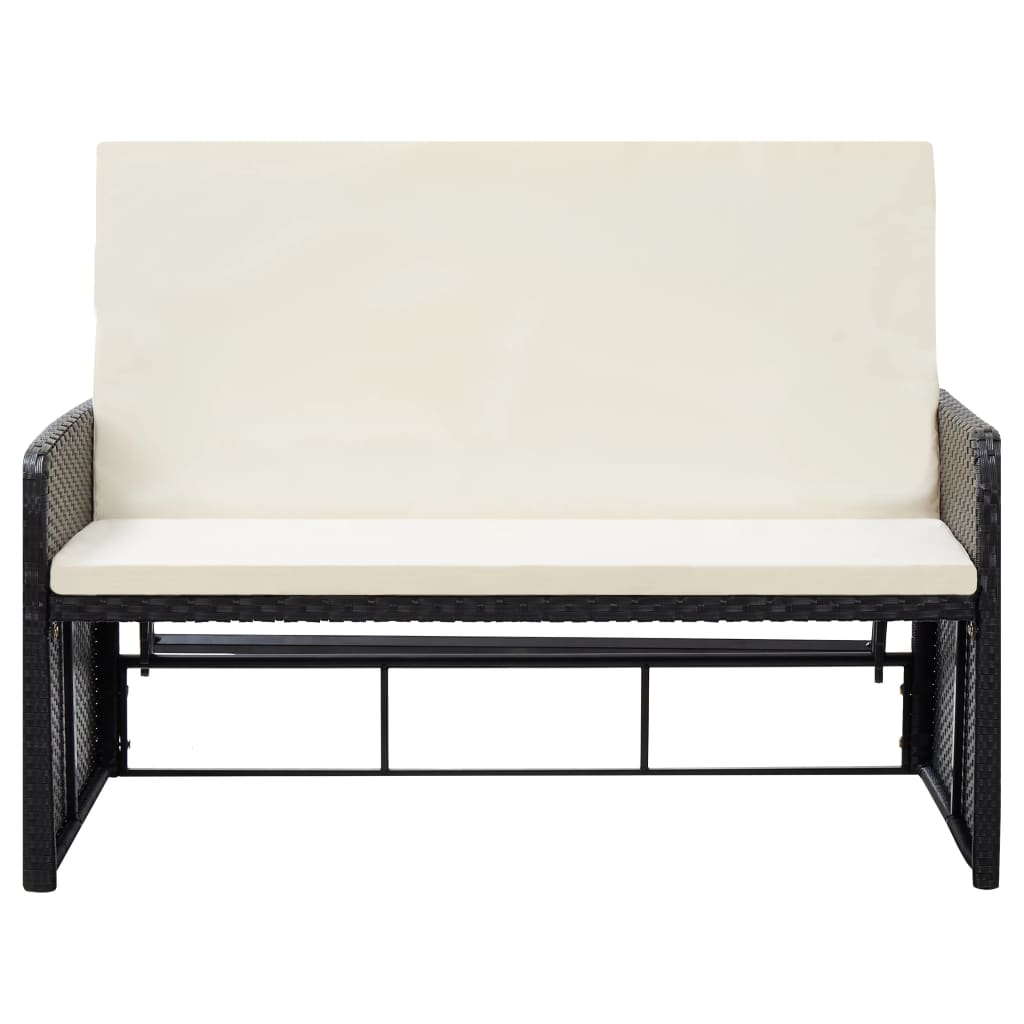 Galleria Design 2 Piece Garden Lounge Set with Cushions Poly Rattan Black