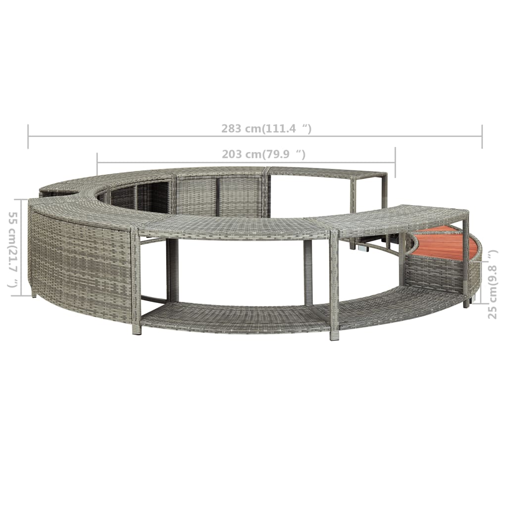 Galleria Design Hot Tub Surround Grey Poly Rattan
