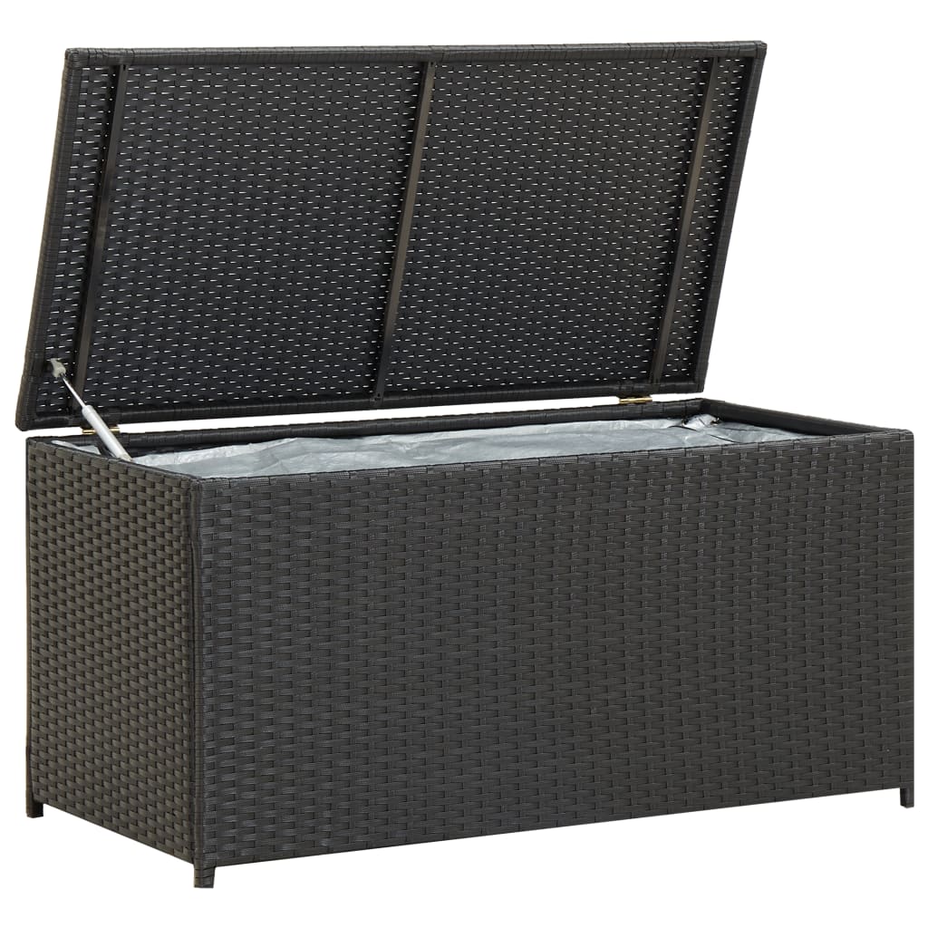 Galleria Design Garden Storage Box Poly Rattan 100x50x50 cm Black