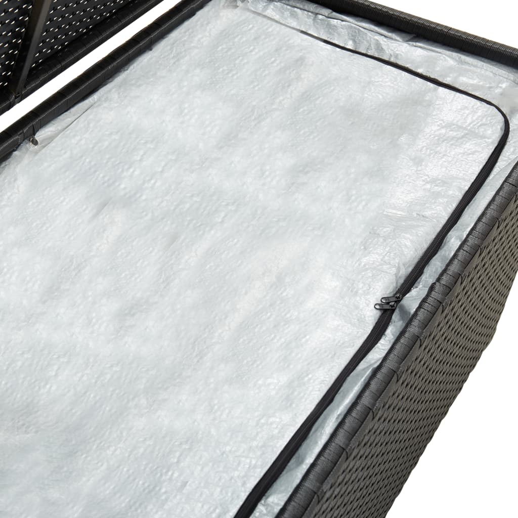 Galleria Design Garden Storage Box Poly Rattan 100x50x50 cm Black