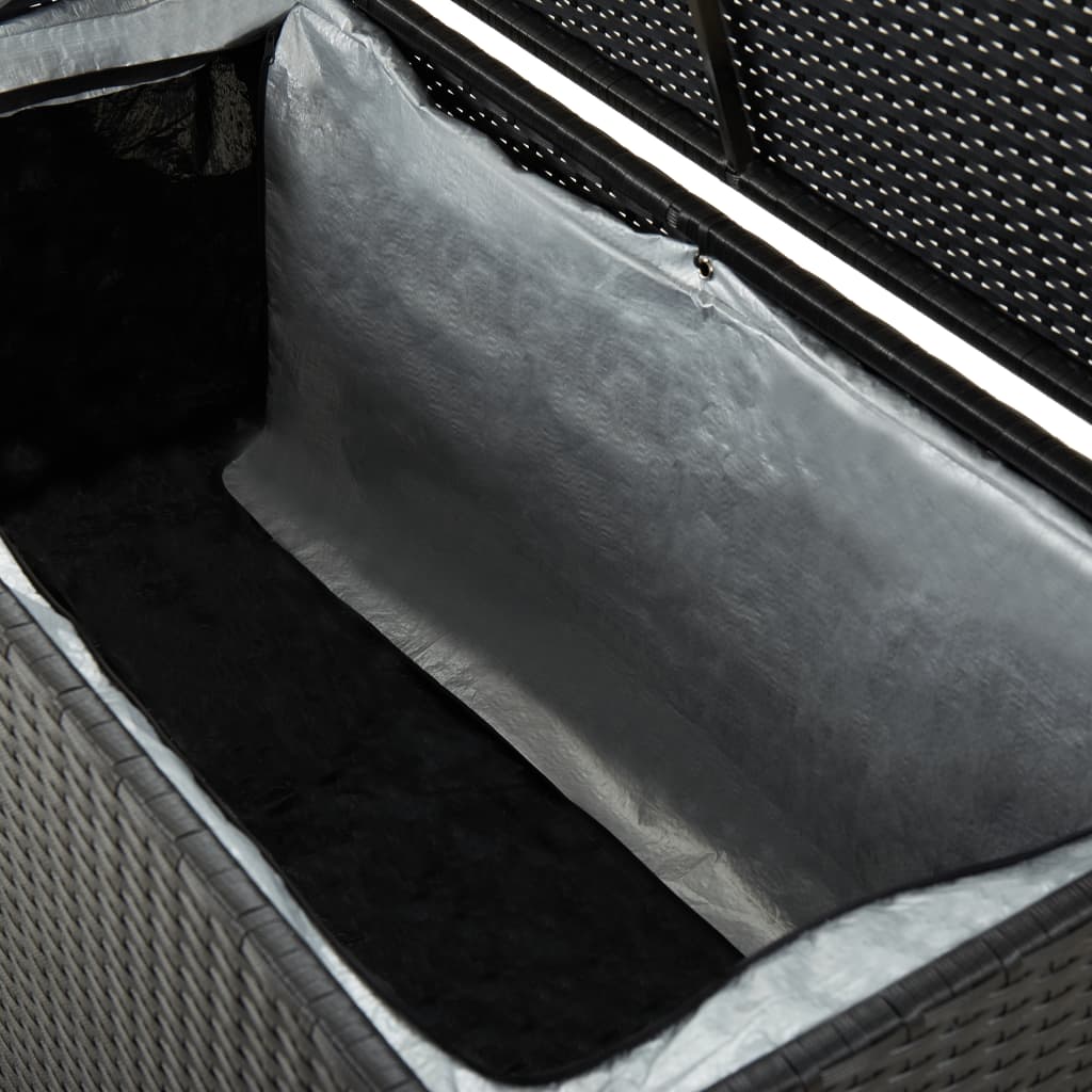 Galleria Design Garden Storage Box Poly Rattan 100x50x50 cm Black