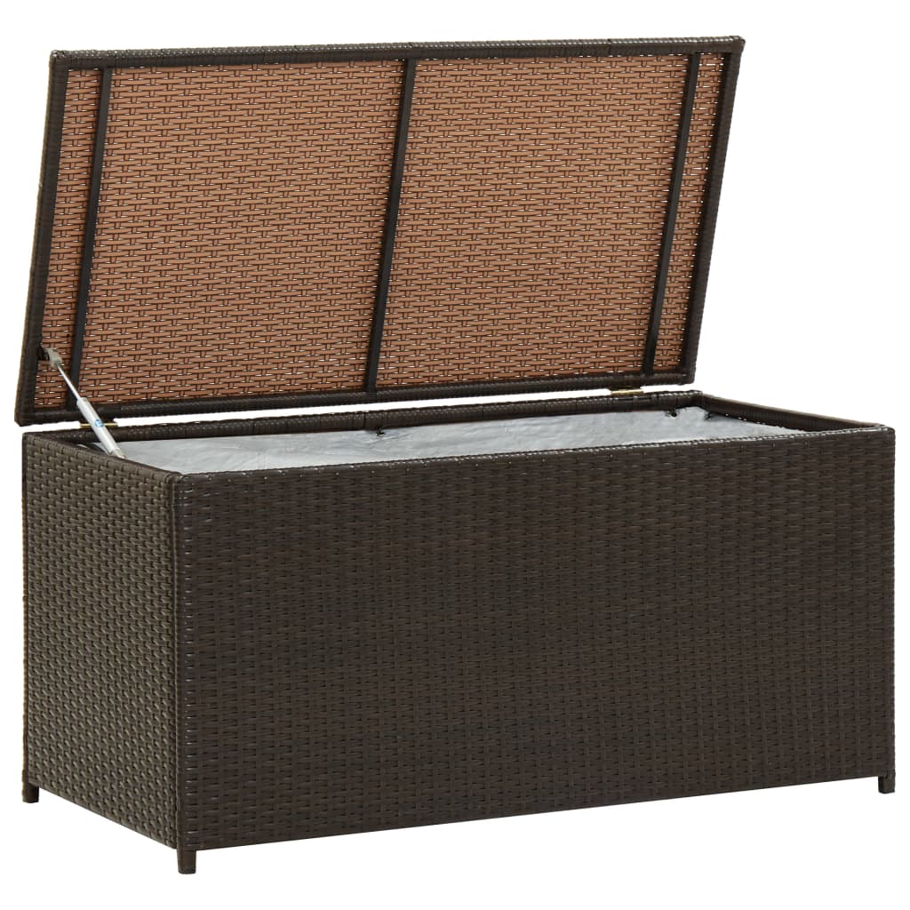 Galleria Design Garden Storage Box Poly Rattan 100x50x50 cm Brown