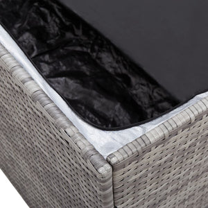 Galleria Design Garden Storage Box Poly Rattan 100x50x50 cm Grey