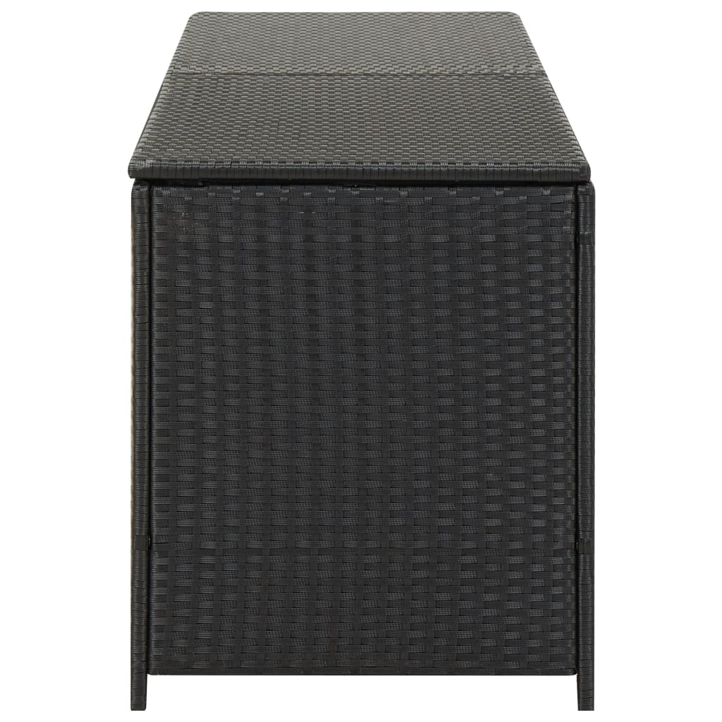 Galleria Design Garden Storage Box Poly Rattan 200x50x60 cm Black