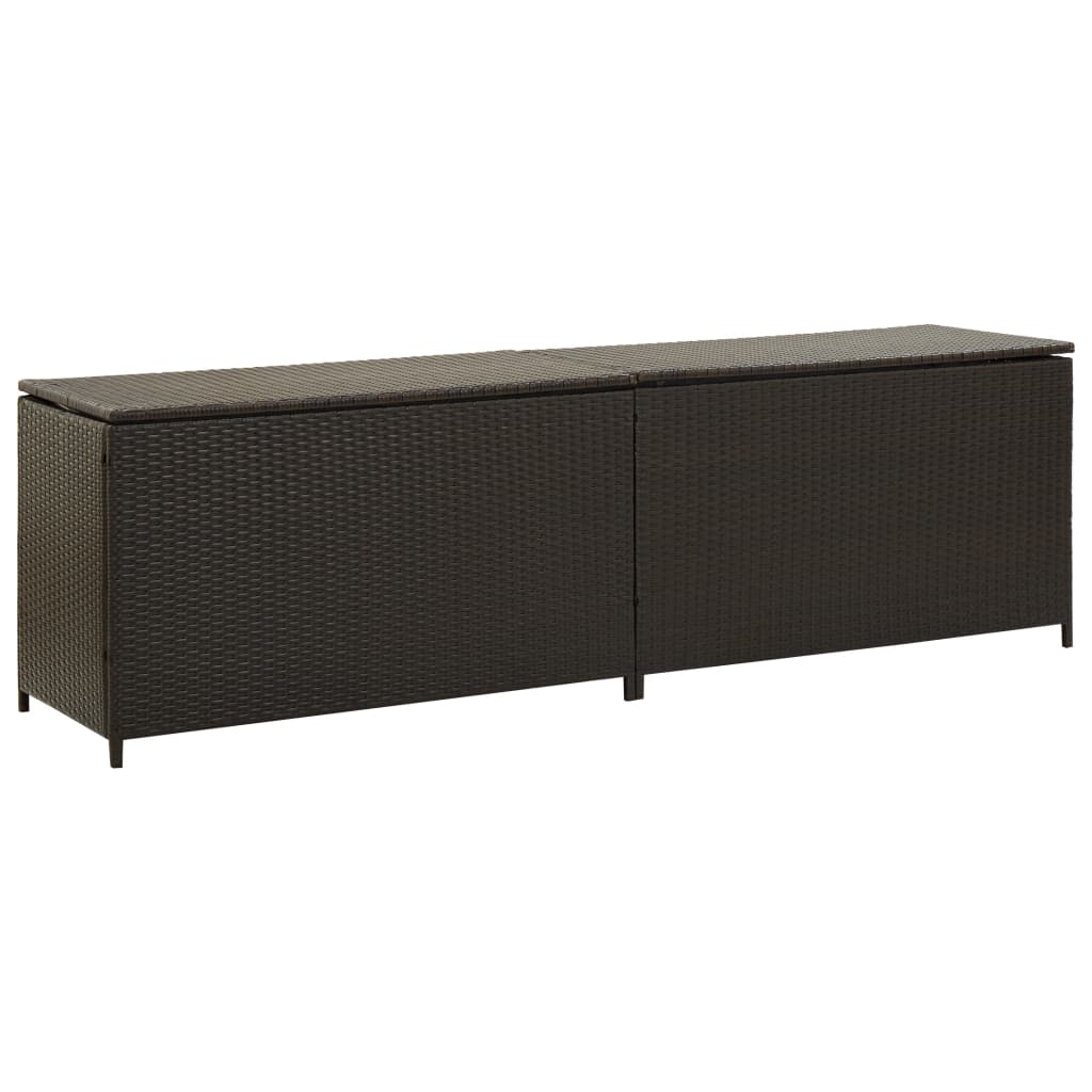 Black rattan 2025 garden storage bench