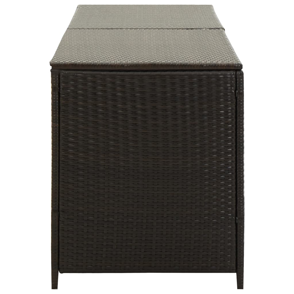 Galleria Design Garden Storage Box Poly Rattan 200x50x60 cm Brown