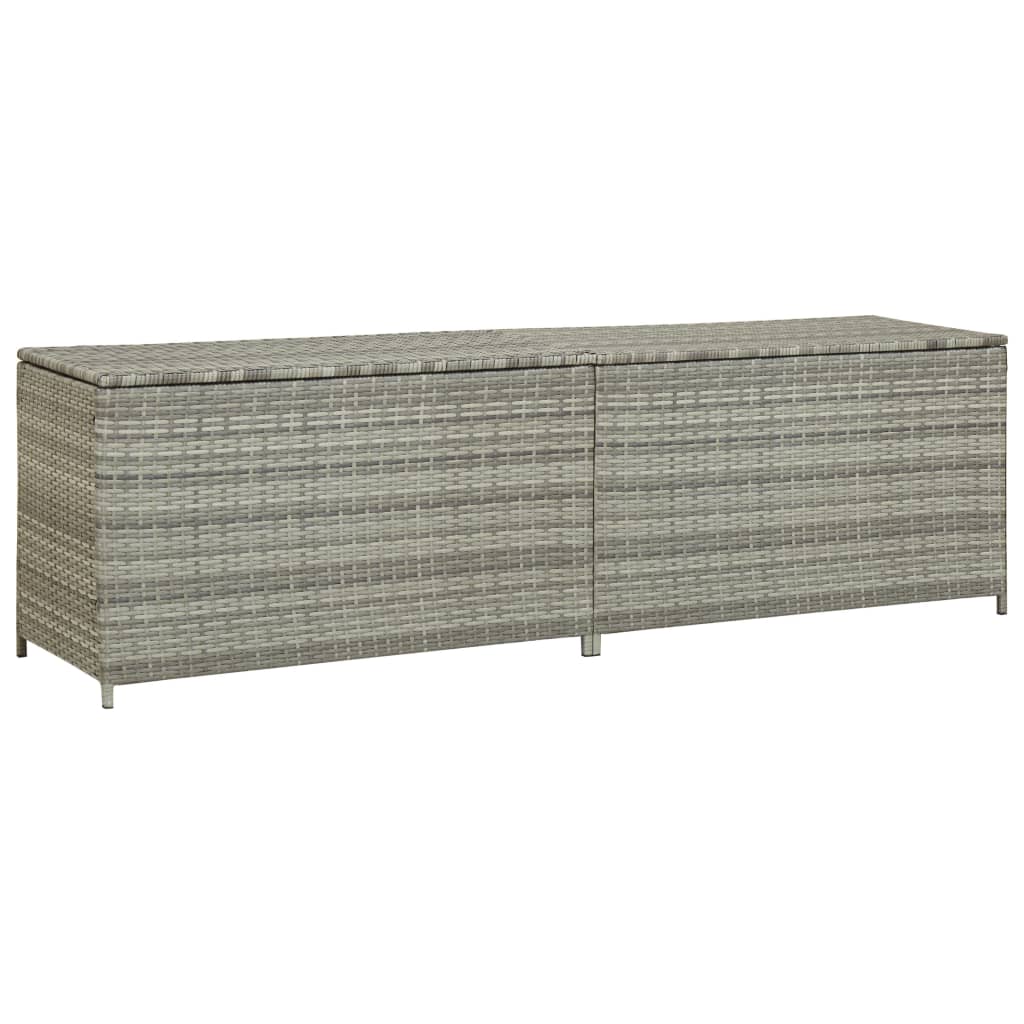 Galleria Design Garden Storage Box Poly Rattan 200x50x60 cm Grey