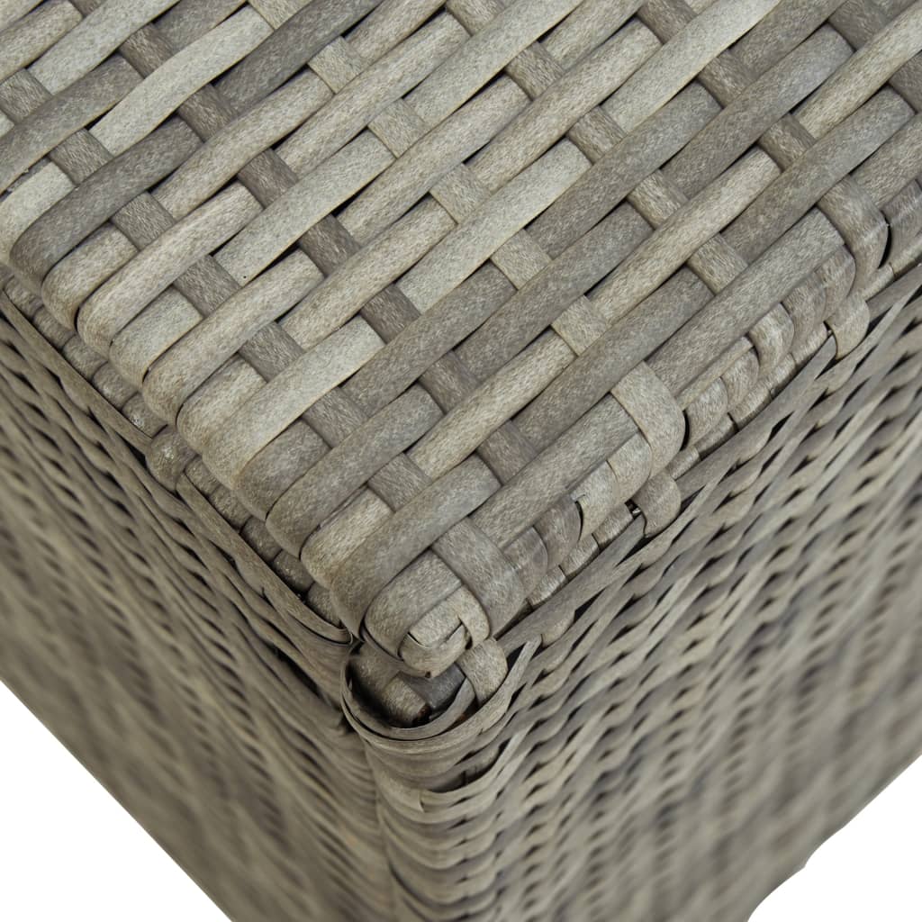 Galleria Design Garden Storage Box Poly Rattan 200x50x60 cm Grey