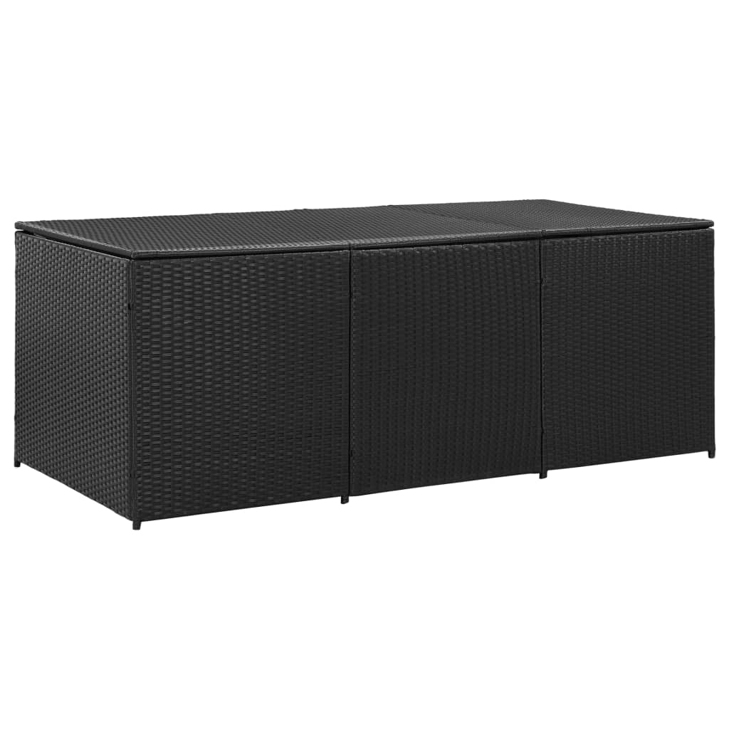 Galleria Design Garden Storage Box Poly Rattan 180x90x70 cm Black